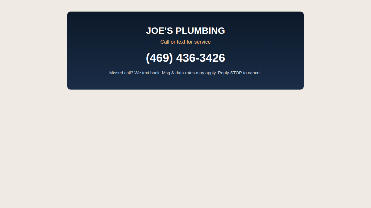 Screenshot of truck wrap style Call to Action with business name and (469) 436-3426